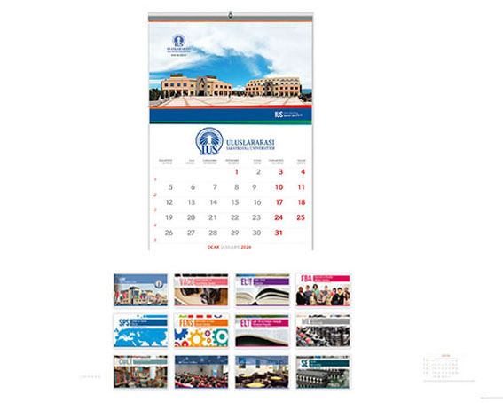 33x48 cm 12 Yapraklı Duvar Takvimi