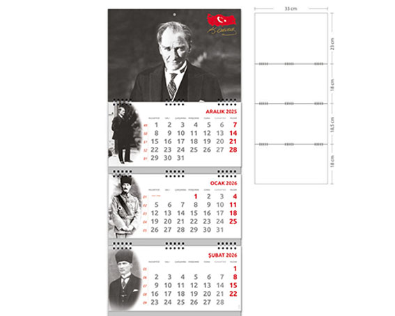 Kod-1923 Atatürk Gemici (Üç Parça Spiralli)